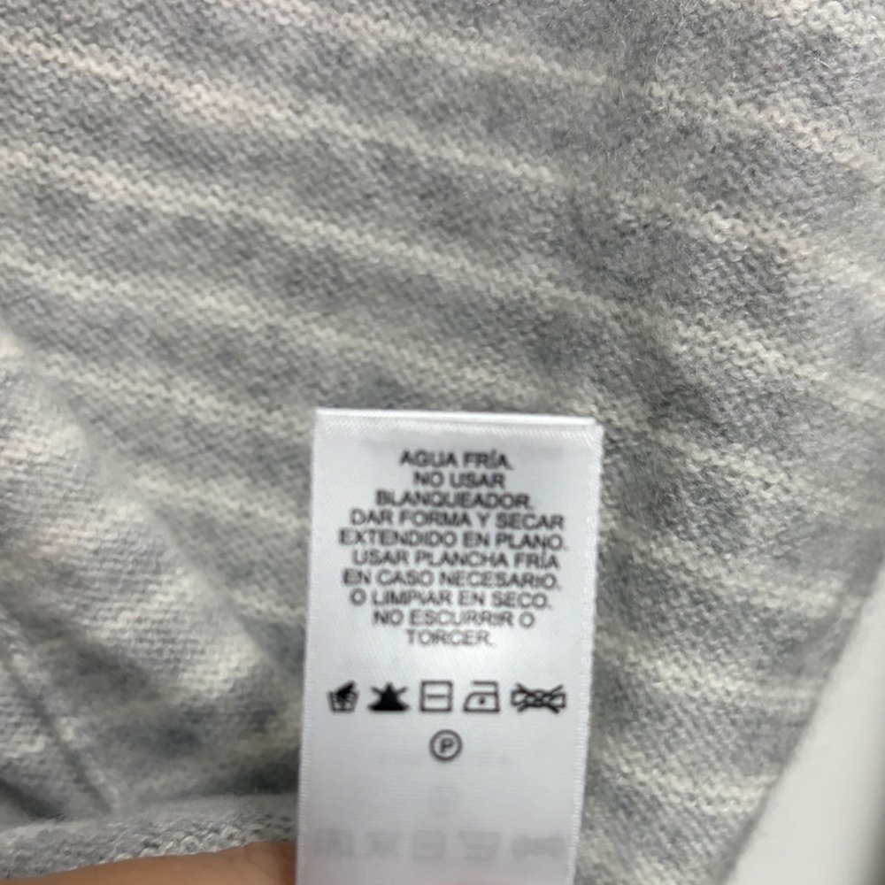 Vineyard Vines Seaspun Cashmere Striped Gray Heather Pullover Drop Shoulder S - Picture 7 of 9
